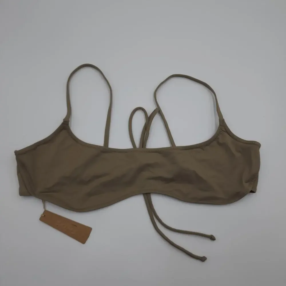 SKIMS Signature Micro Scoop Bikini Top in Desert Size 4X